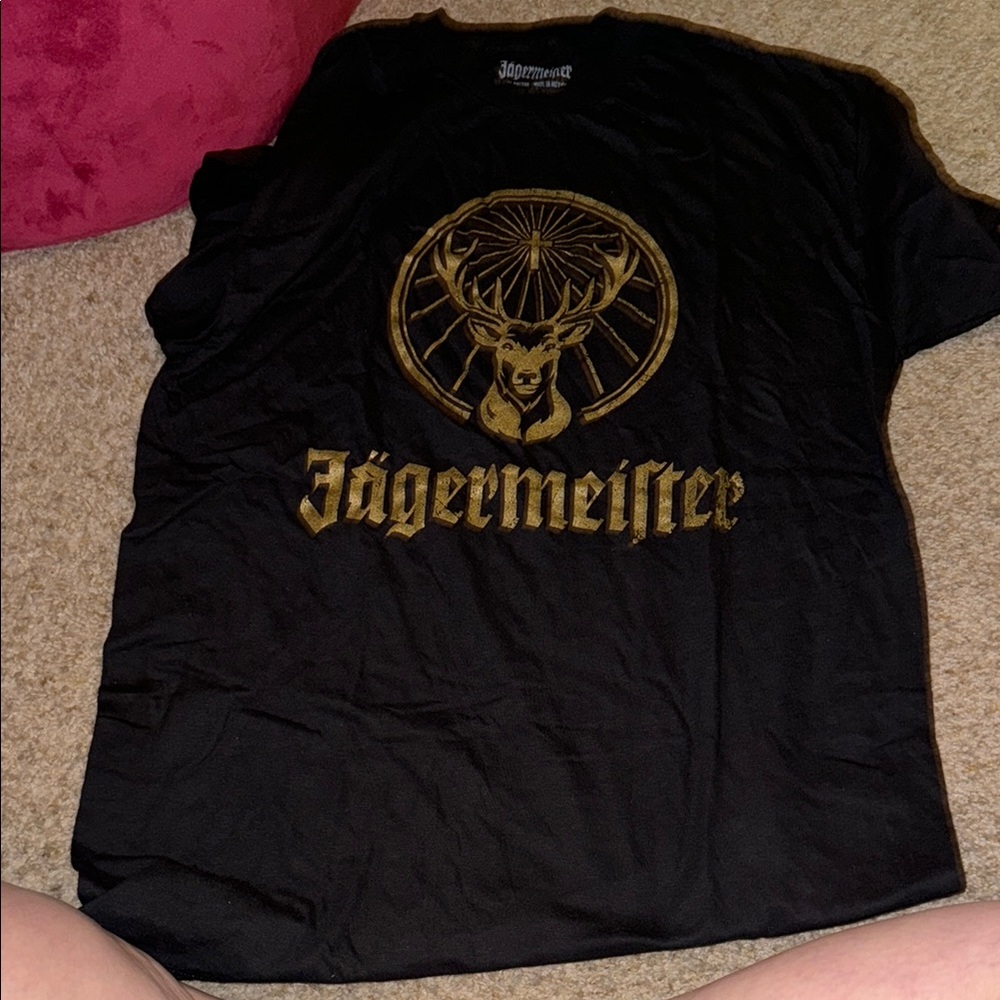 Jagermeister Black Tee with Gold Logo